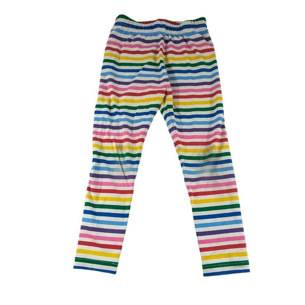 Hanna Andersson Rainbow Stripe Leggings Girls Size 4